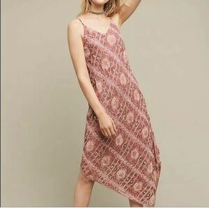 Anthropologie Asymmetrical Pink Dress by Floreat